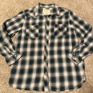 Women's Blue Plaid Shirt